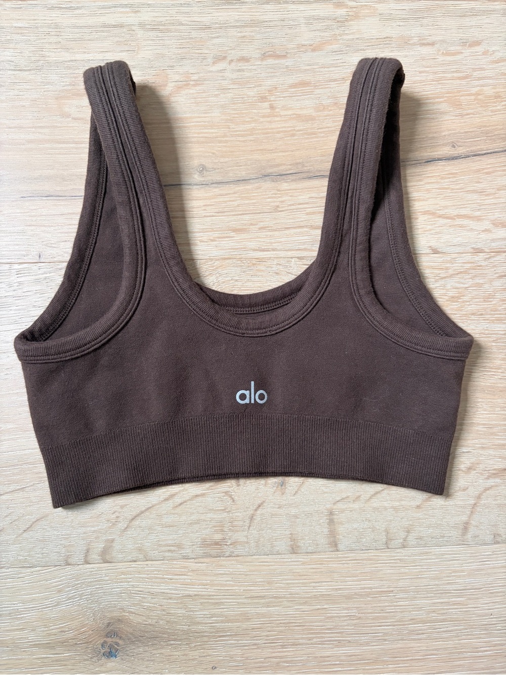 Alo Yoga Seamless Ribbed Sports Bra Brown Crop Tank Top Women’s Size S*C2